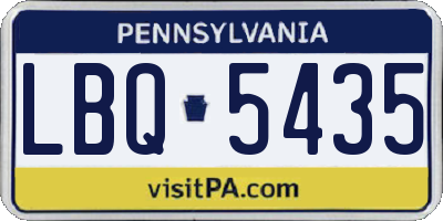PA license plate LBQ5435