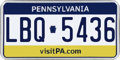 PA license plate LBQ5436