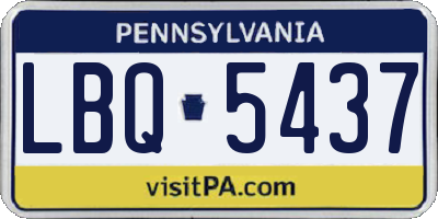 PA license plate LBQ5437