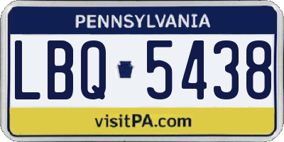 PA license plate LBQ5438