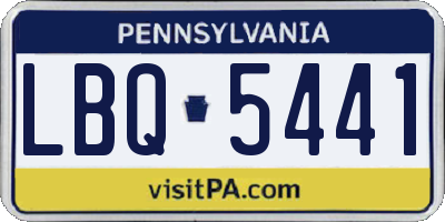PA license plate LBQ5441