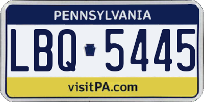 PA license plate LBQ5445