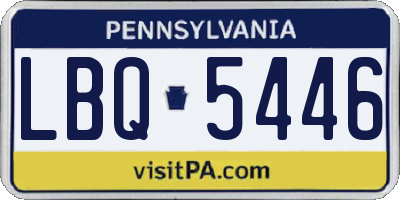 PA license plate LBQ5446