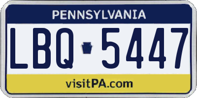 PA license plate LBQ5447