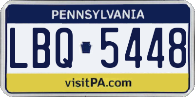 PA license plate LBQ5448