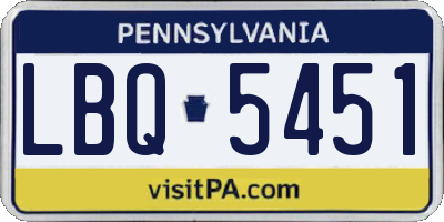 PA license plate LBQ5451