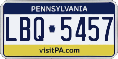 PA license plate LBQ5457