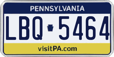 PA license plate LBQ5464