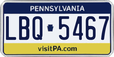 PA license plate LBQ5467