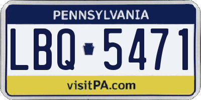 PA license plate LBQ5471