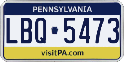 PA license plate LBQ5473