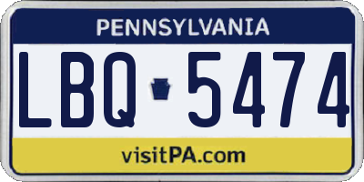 PA license plate LBQ5474