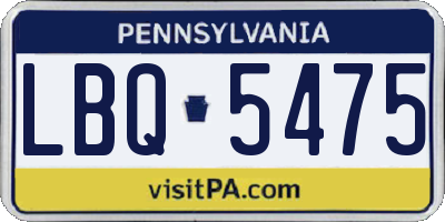PA license plate LBQ5475