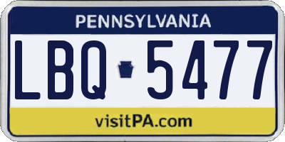 PA license plate LBQ5477