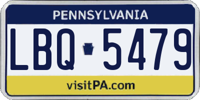 PA license plate LBQ5479