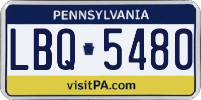 PA license plate LBQ5480