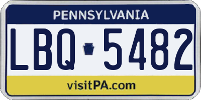 PA license plate LBQ5482