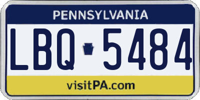 PA license plate LBQ5484