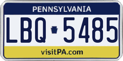 PA license plate LBQ5485