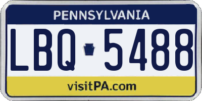 PA license plate LBQ5488