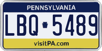 PA license plate LBQ5489