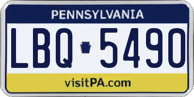 PA license plate LBQ5490
