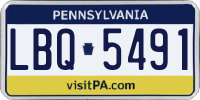 PA license plate LBQ5491
