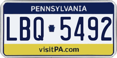 PA license plate LBQ5492