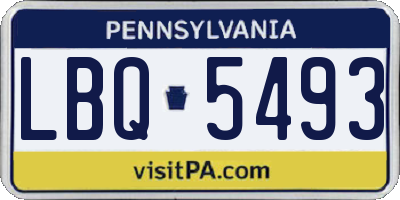 PA license plate LBQ5493