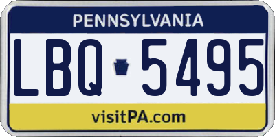 PA license plate LBQ5495