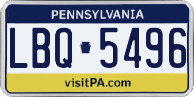 PA license plate LBQ5496