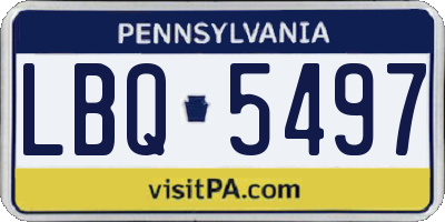 PA license plate LBQ5497