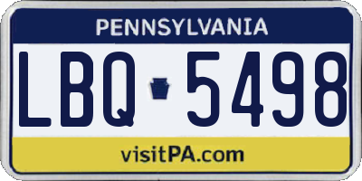PA license plate LBQ5498