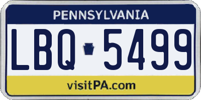 PA license plate LBQ5499