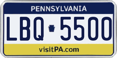 PA license plate LBQ5500