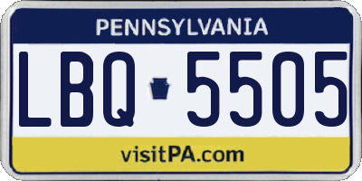 PA license plate LBQ5505