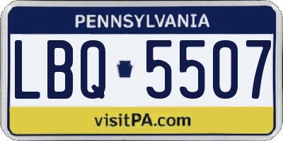 PA license plate LBQ5507