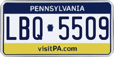PA license plate LBQ5509