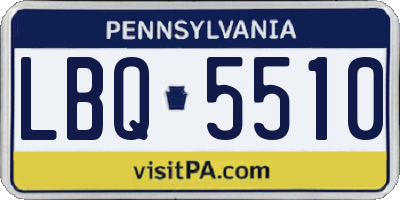 PA license plate LBQ5510