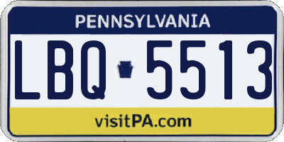 PA license plate LBQ5513