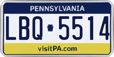 PA license plate LBQ5514