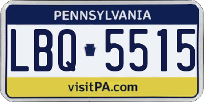 PA license plate LBQ5515