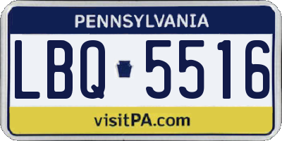 PA license plate LBQ5516