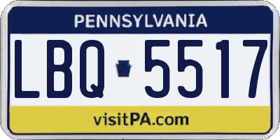 PA license plate LBQ5517