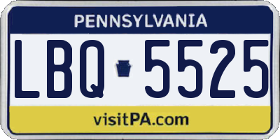 PA license plate LBQ5525