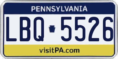 PA license plate LBQ5526