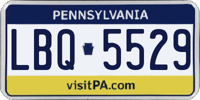 PA license plate LBQ5529
