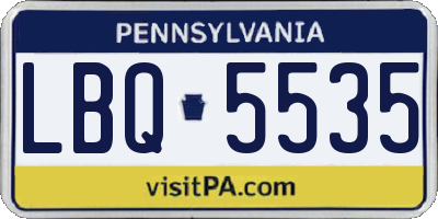 PA license plate LBQ5535