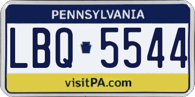 PA license plate LBQ5544