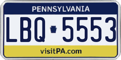 PA license plate LBQ5553